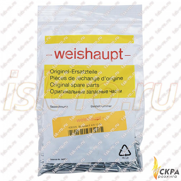 426325 Заклёпка Weishaupt F 4 x 12 Al
