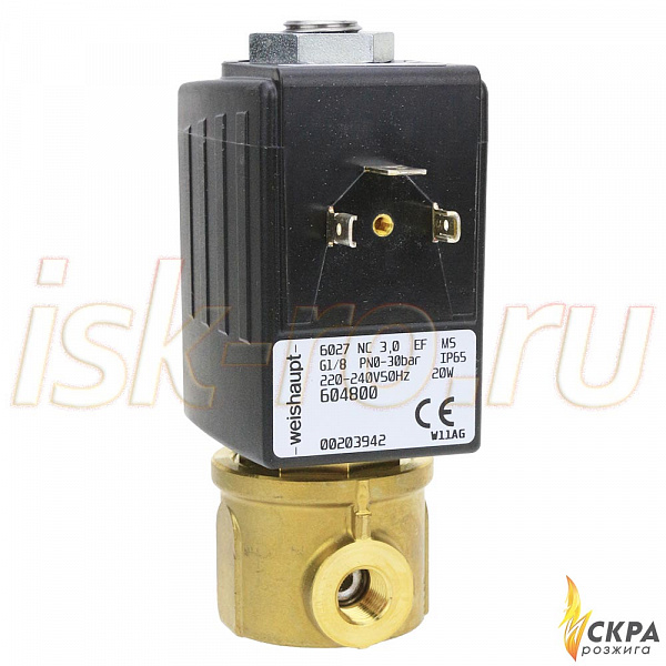 Клапан эл.магнитный 6027 NC DN3 220-240V 50Hz 604800